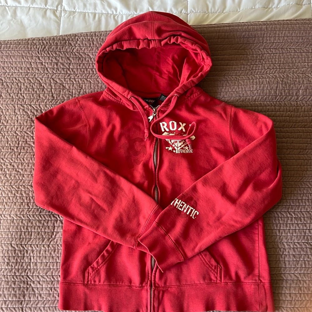 Vintage Roxy Red Hoodie Zip up medium